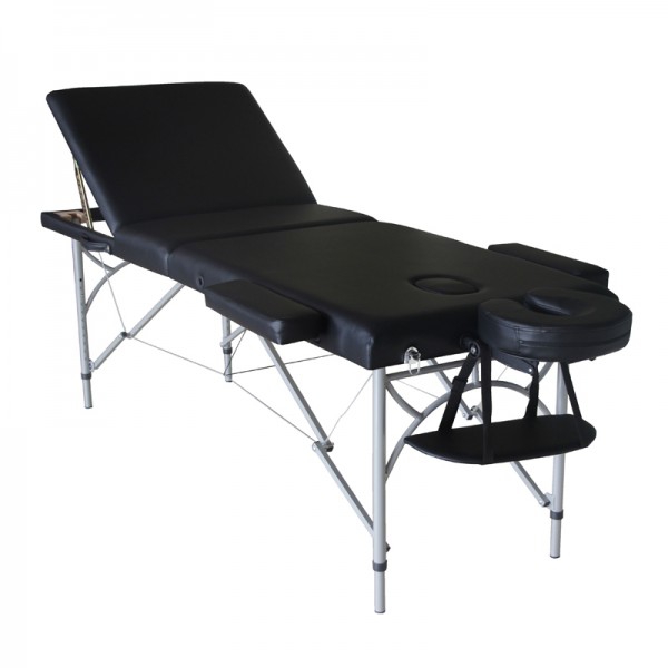 Kinefis Aluminum Pro folding aluminum stretcher: three bodies, light and resistant, 195 x 70 cm (Black) Outlet